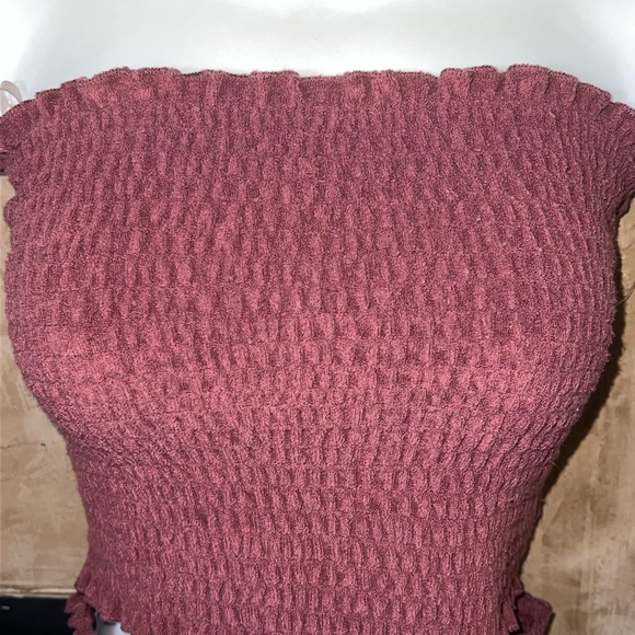 Bozzolo Smocked Tube Top & Shorts Set | Mauve 2-Piece Lounge Outfit (Medium) - Picture 2 of 8